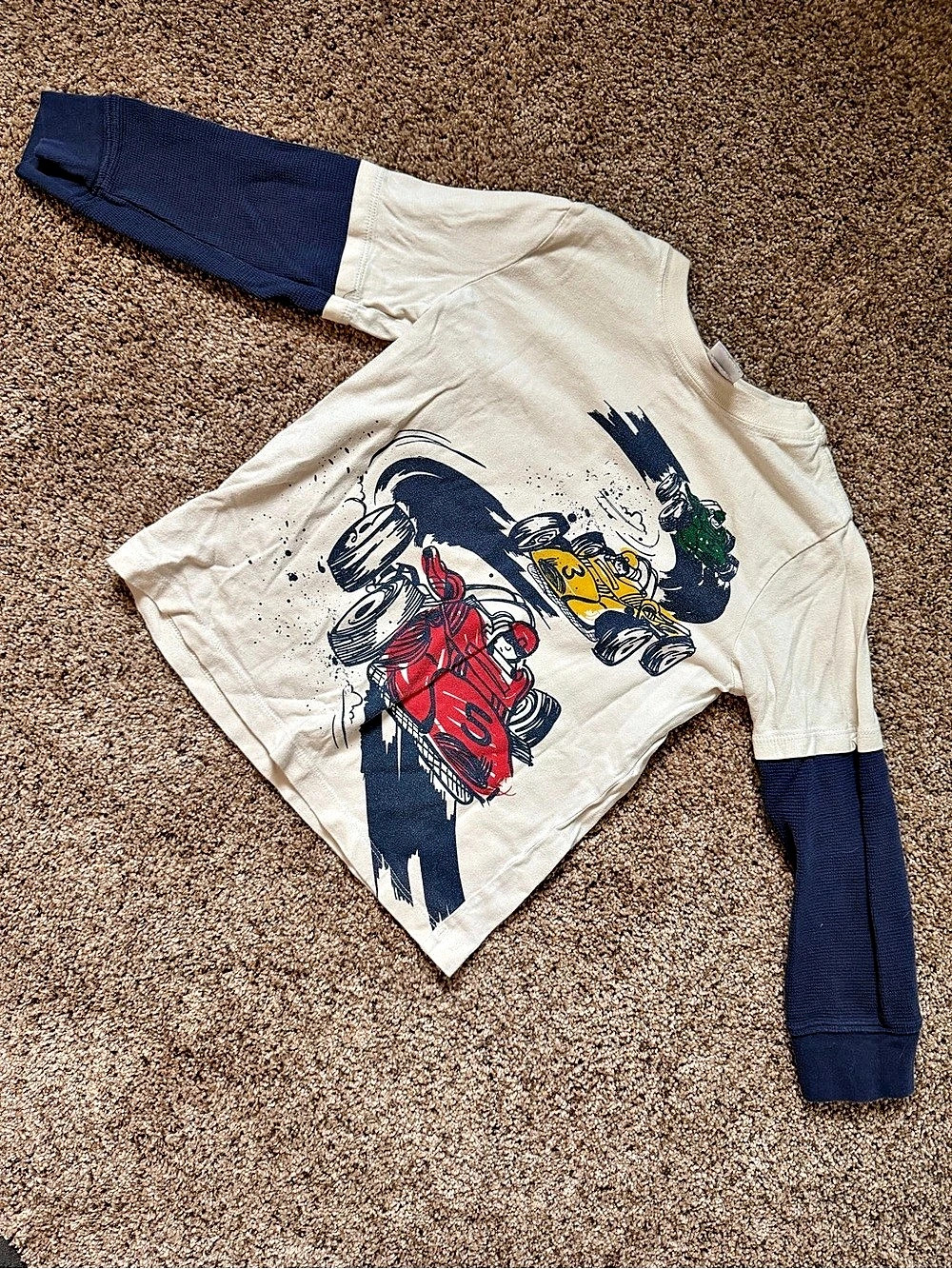 Hanna Andersson Young Casual Boys Long Sleeve Graphic Tee Size 6-7
